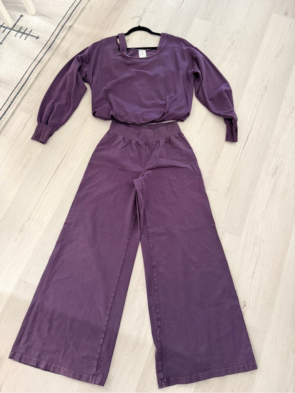 aerie Wide-Leg Lounge Set - Cool Berry